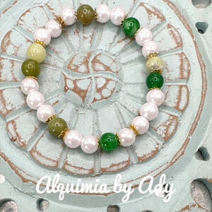 imperial Jade acrylic pearls 8mm beaded bracelet